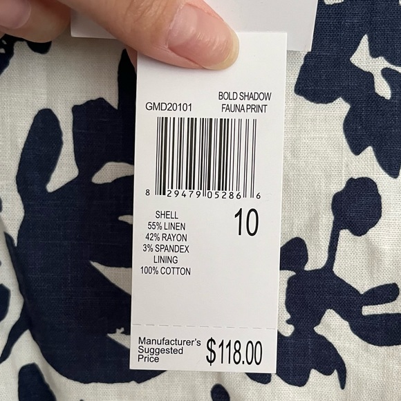 NWT M Magaschoni Fauna Floral Sleeveless Linen Blend Midi Dress Bold Shadow 10 - Picture 5 of 10